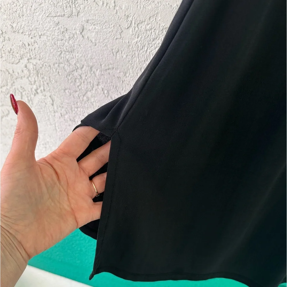 Eileen Fisher Silk Mini Dress Black Medium Long Sleeve - Picture 3 of 5